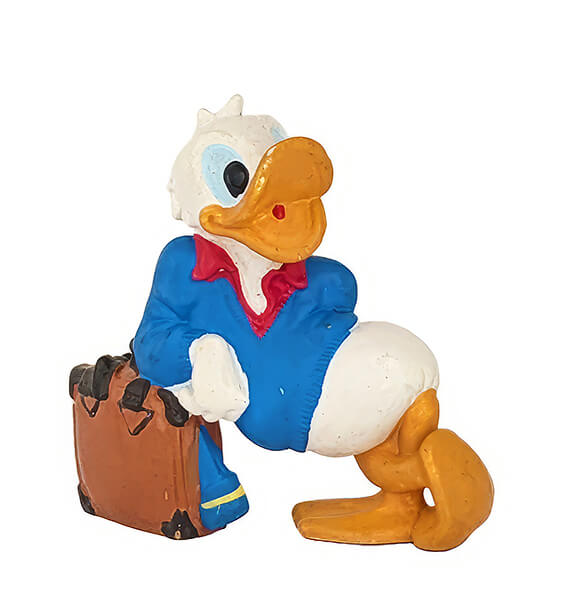 Donald Duck am Koffer lehnend BULLY NEW GENERATION Kleinfigur (Var.: Rückenmarkierung) 8cm