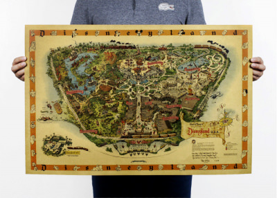 Disneyland Map. Poster (Kraftpapier) 72x48cm