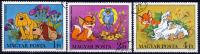 Briefmarkenteilsatz Vuk – Der kleine Fuchs 3 Werte gestempelt / Ungarn (Magyar) 1982