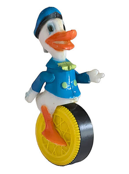 Donald Duck mit Einrad