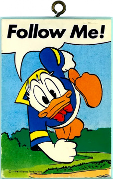 Donald Duck Follow Me! Holzbildchen 5x8cm