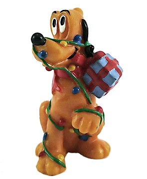 Pluto als Weihnachtspluto mit Geschenk BULLY Kleinfigur 5,7cm