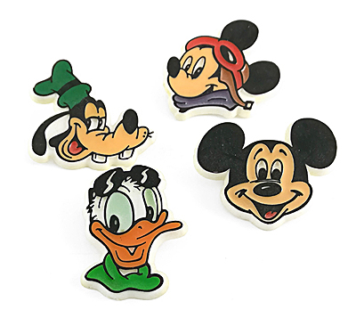 Anstecker Micky, Micky Pilot, Goofy, Donald (BRABO) 4er Satz