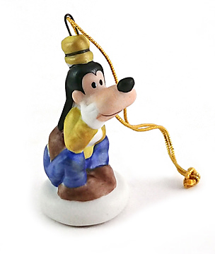 Goofy sitzend auf Sockel Weihnachtsbaumhänger (SCHMID) 4cm