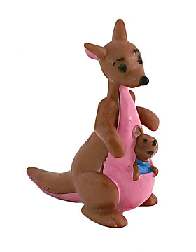 Kanga mit Ruh (Winnie Puuh) BULLY Kleinfigur 7cm (Version rosa)