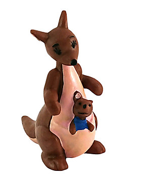 Kanga mit Ruh (Winnie Puuh) BULLY Kleinfigur 7cm (Version hellrosa)