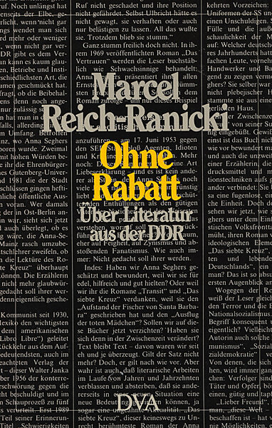 Marcel Reich-Ranicki: Ohne Rabatt. Über Literatur aus der DDR (Taschenbuch, DVA 1991)