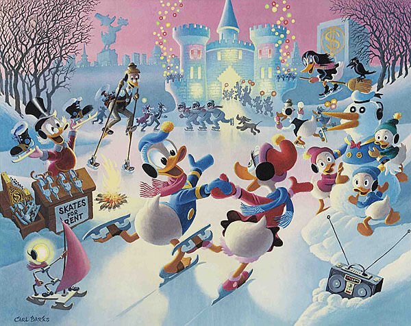 Carl Barks: Der letzte Wintertag / Mardi Gras Before the Thaw Lithographie gerahmt