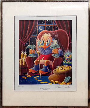 Carl Barks: Merry Christmas! Lithograph, framed