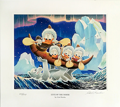 Carl Barks: "Luck of the North" Lithograph