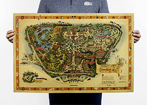 Disneyland Map. Poster (Kraftpapier) 72x48cm