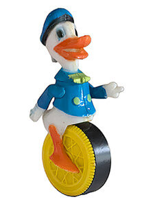 Donald Duck mit Einrad