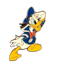 Anstecker Donald Duck Ausschau haltend