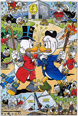 Don Rosa: Scrooge und Mac Moneysac / canvas print 40x60cm