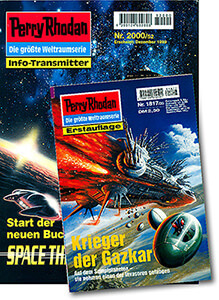 Perry Rhodan Roman-Heftserie 1817/25 Krieger der Gazkar + Pressemappe