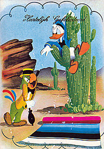 Postkarte Hartelijk Gefeliciteerd / Donald Duck, Joe Carioca