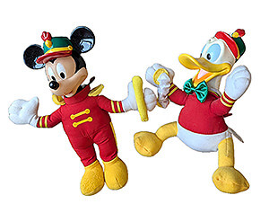 Donald und Micky Plüschfiguren Marching Band